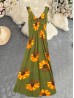 Sunflower V -Neck Sleeveless Summer Dress